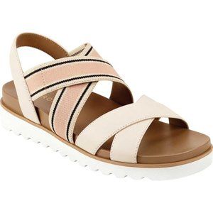 NIB! - Aerosoles Kings Park - Pink/Bone/Tan Stripes - Size 8M - Strappy Sandal